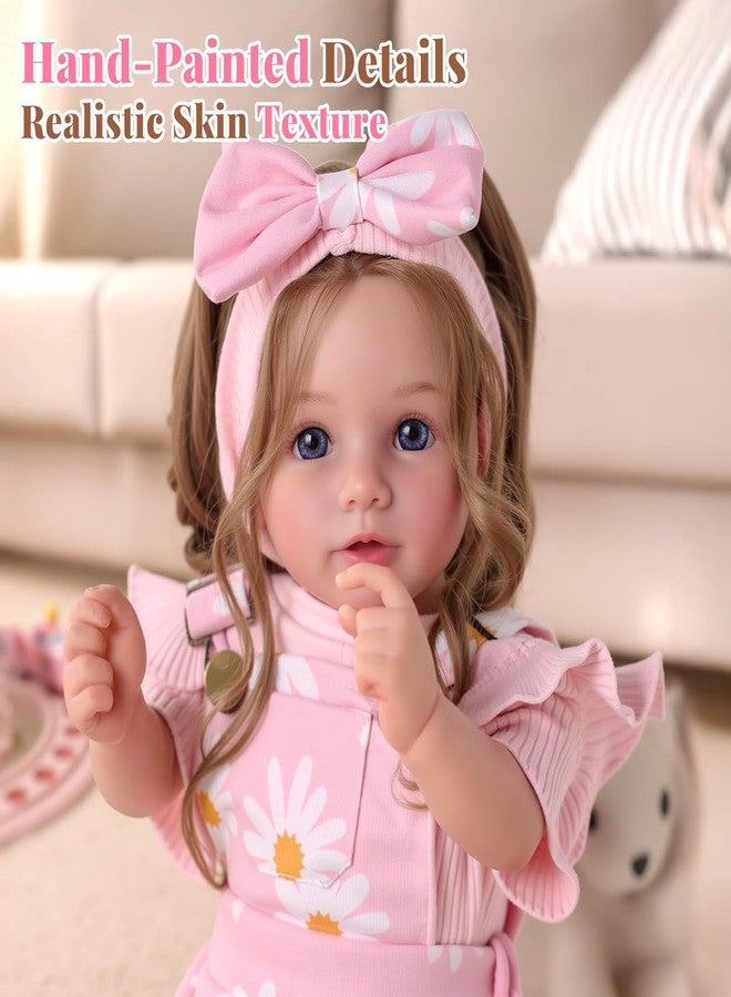 BABESIDE Reborn Baby Dolls, 20Inch Soft Cloth Body Realistic Baby Doll w/Rooted Hair and Open Eye Reborn Toddler Doll for Girls Real Life Baby Dolls Perfect for Kids Ages 3+, Playtime and Collection - Image 3